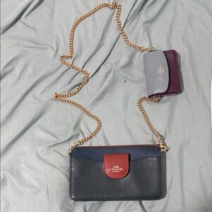 Coach Women's Black and Red Crossbody Bag